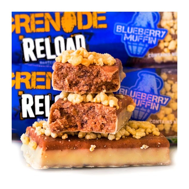 Grenade Reload Blueberry Muffin owsiany baton proteinowy bez cukru 17g białka