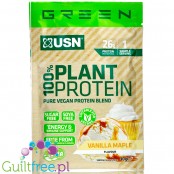 USN Vegan Plant Protein Vanilla & Maple - wegańska odżywka białkowa bez soi, ze stewią