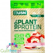 USN Vegan Plant Protein Strawberry - wegańska odżywka białkowa bez soi, ze stewią