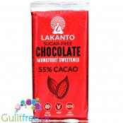 Lakanto Monkfruit Chocolate Original - keto ciemna czekolada bez cukru 55% kakao arriba