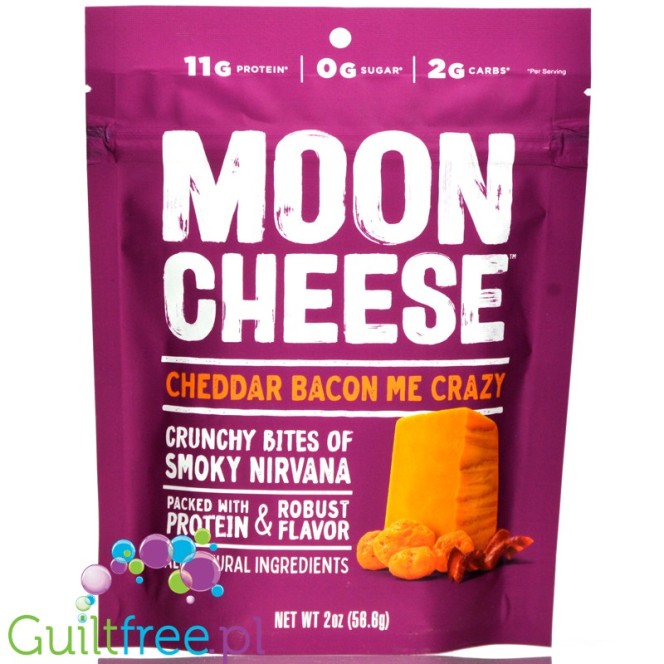 Moon Cheese Snacks, Cheddar Bacon Me Crazy - carb free keto crunchy bites
