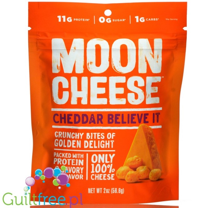 Moon Cheese Snacks, Cheddar - carb free keto crunchy bites