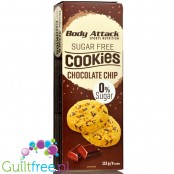 Body Attack Chocolate Chip protein cookies, sugar free, 115g