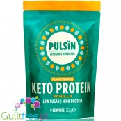 Pulsin Keto Protein Powder Vanilla - wegańska keto odżywka białkowa z 41% MCT i witaminami B