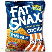 Fat Snax Cookies, Peanut Butter - bezglutenowe keto ciastka z masłem orzechowym, 2pak