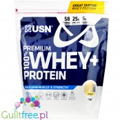 USN Whey Premium Protein Vanilla 2KG protein powder with WPI, WPH i WPC