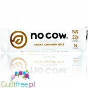 No Cow Cinnamon Roll vegan keto protein bar with stevia, monk fruit and erythritol