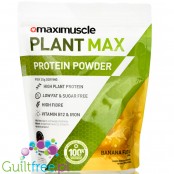 Maximuscle Plant Max Banana Fudge wegańska odżywka białkowa bez soi, glutenu, cukru i zagęstników (bananowa Krówka)