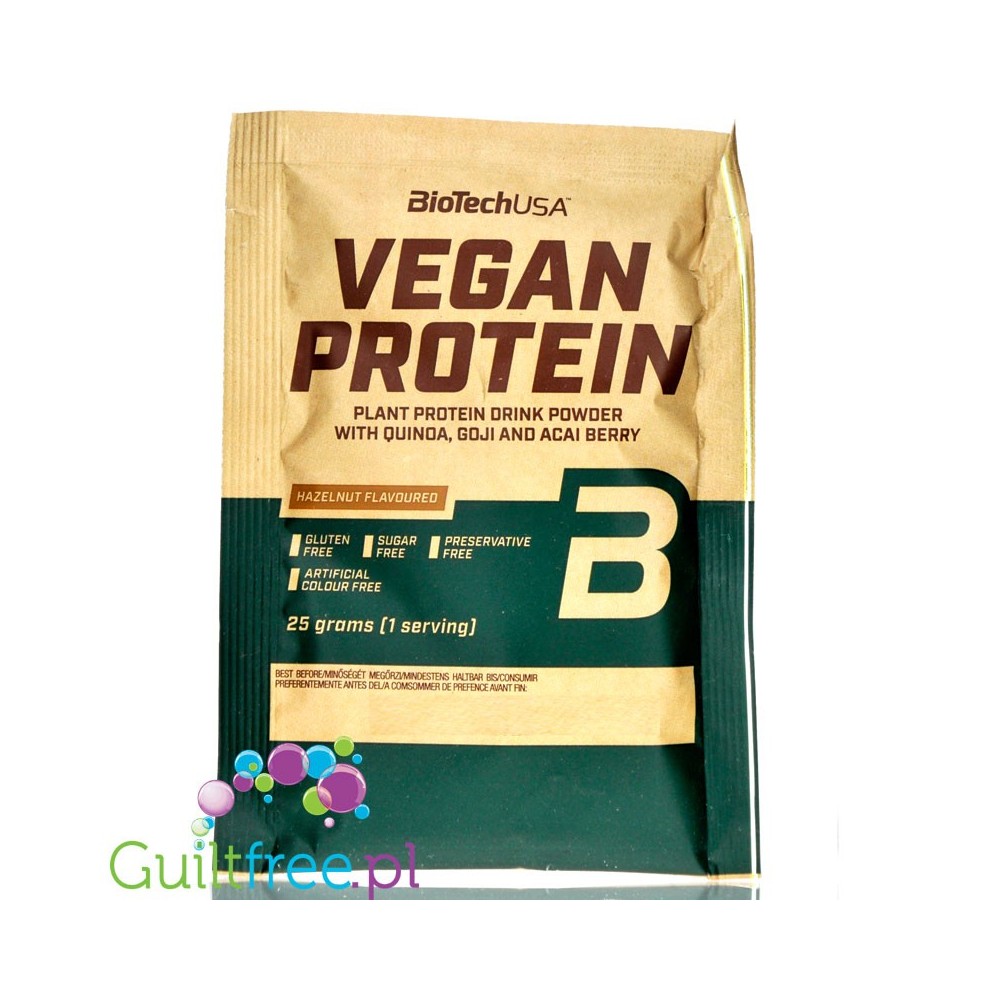 BioTech Vegan Protein Hazelnut - wegańska odżywka białkowa z acai, goji