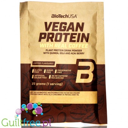 BioTech Vegan Protein Coffee - wegańska odżywka białkowa z acai, goji i quinoa, saszetka