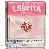Läkerol Raspberry Lemongrass lukrecja bez cukru, smak Malina & Trawa Cytrynowa
