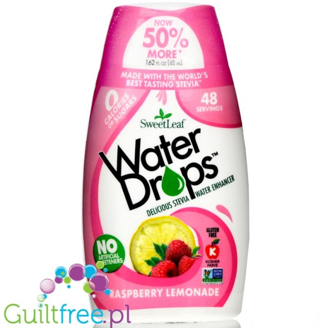SweetLeaf Water Enhancer Drops Rapberry Lemonade, naturalny smacker do wody ze stewią