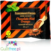 Fisherman's Friend Chocolate, Mint & Orange - pastylki bez cukru, Czekolada, Mięta & Pomarańcza