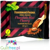 Fisherman's Friend Chocolate Mint Cherry - pastylki bez cukru, Czekolada, Mięta & Wiśnia