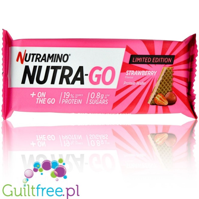 Nutramino Nutra-Go Strawberry wafelek proteinowy z kremem