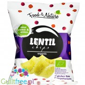 Lentil Chips Sour Cream & Onion, bezglutenowe organiczne chipsy z soczewicy 40% mniej tłuszczu