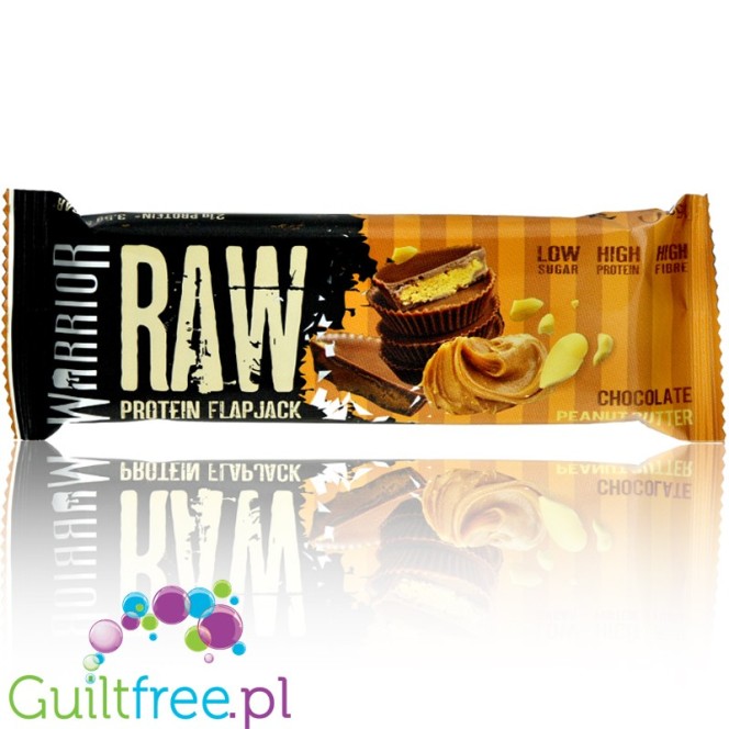 Warrior Raw Protein Flapjack Chocolate Peanut - owsiany baton białkowy ultra mało cukru Czekolada & Masło Orzechowe