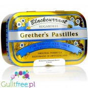 Grether's Pastilles Blackcurrant 45 pastylek - szwajcarskie cukierki bez cukru, Czarna Porzeczka