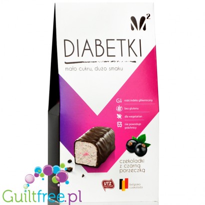 Diabetki no added sugar chocolate candies with blackcurrant