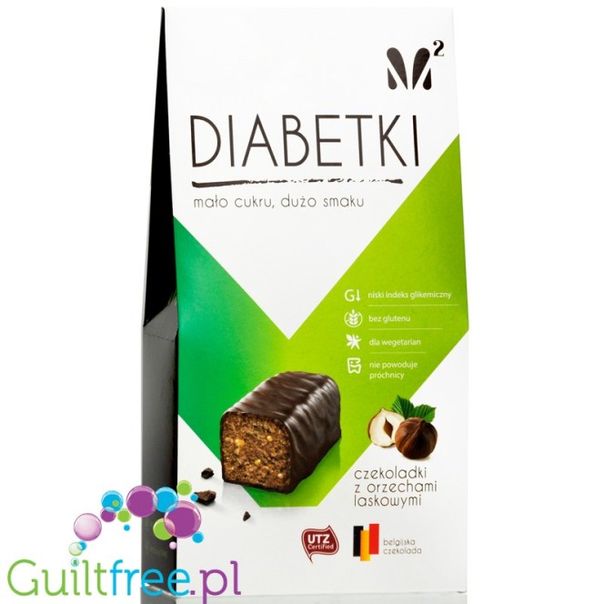 Diabetki no added sugar chocolate candies with hazelnuts