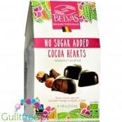 Belvas Hearts - Serduszka, belgijskie wegańskie bio praliny czekoladowe bez dodatku cukru i bez słodzików