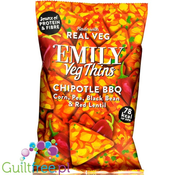 Emily Veg Thins Chipotle BBQ crispy vegan vegetable tortilla chips