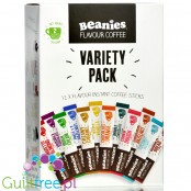 Beanies Variety Pack - 12 różnych smaków, liofilizowana, aromatyzowana kawa instant 2kcal
