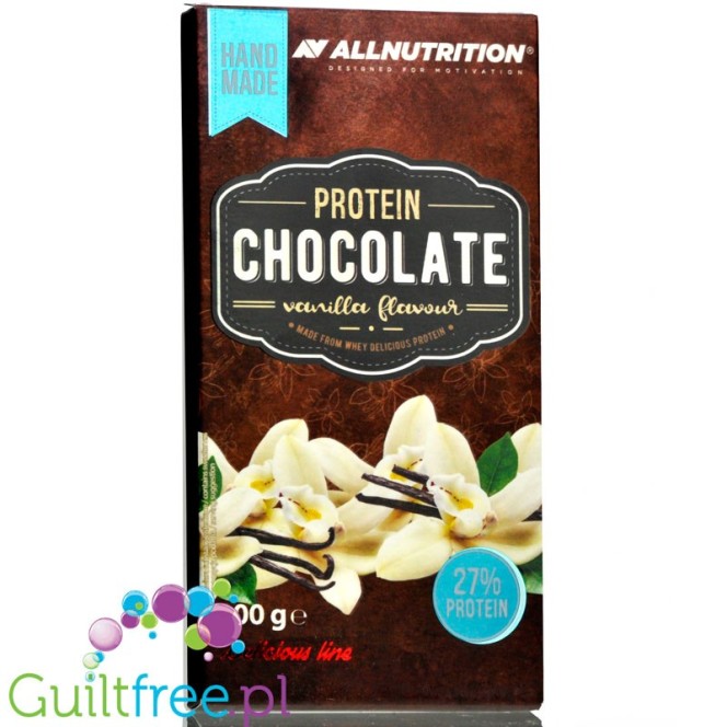 AllNutrition Protein Chocolate Vanilla - biała czekolada białkowa z nadzieniem waniliowym, 27% białka