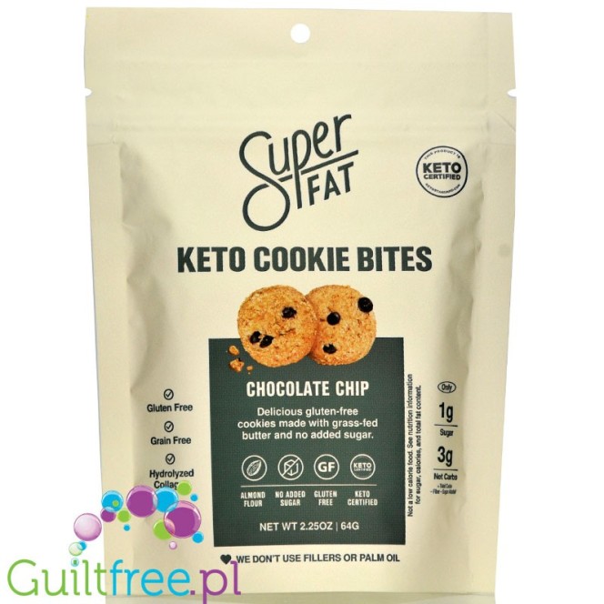 SuperFat Keto Cookies Chocolate Chip - keto ciasteczka z kawałkami czekolady