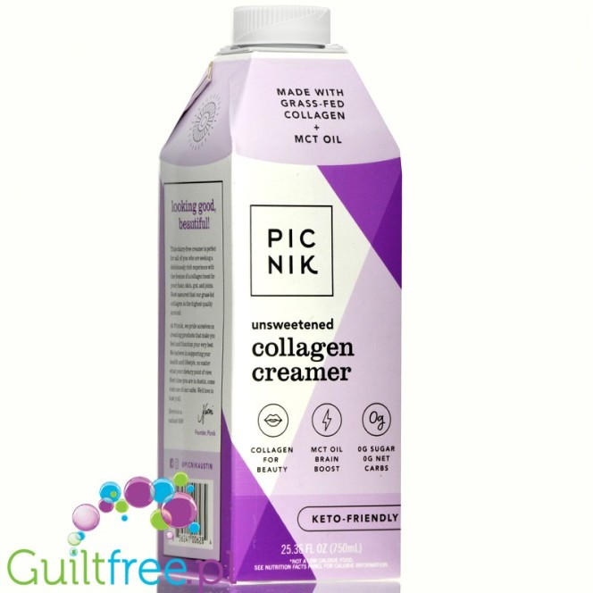 Picnik Collagen Creamer, Unsweetened, with MCT and whey protein