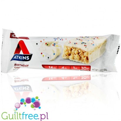Atkins Meal Birthday Cake protein bar without maltitol