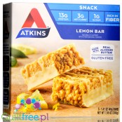Atkins Snack Lemon Bar - niskocukrowy baton 12g białka, pudełko x 5 batonów