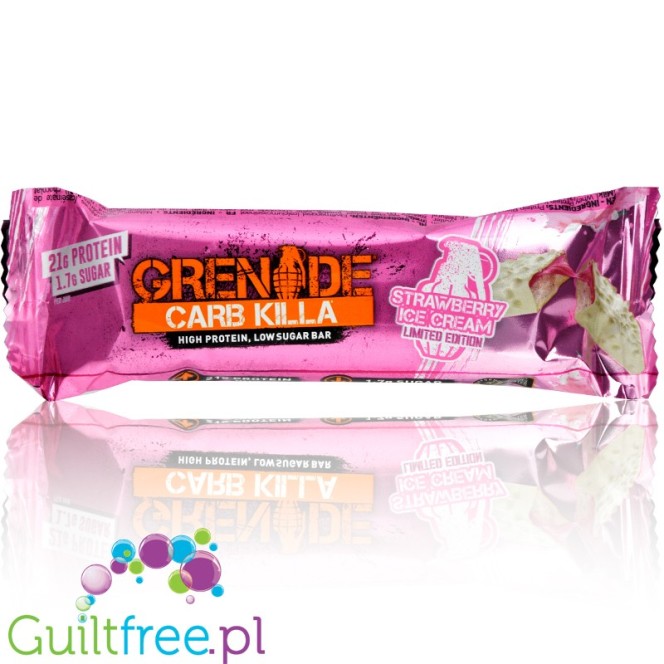 Grenade Carb Killa Strawberry Ice Cream edycja limitowana baton białkowy 20g białka