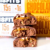MisFits Plant Chocolate Peanut - triple layered vegan protein bar