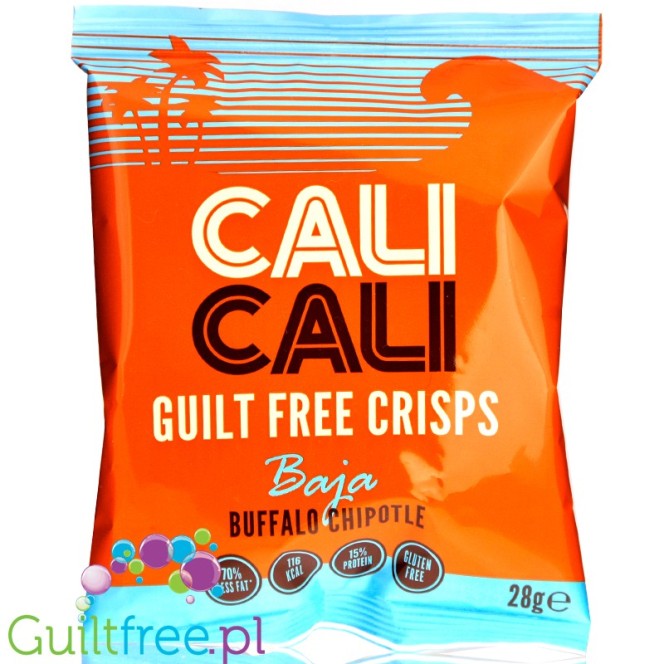 Cali Cali Guilt-Free Crisps Baja Buffalo Chipotle - pikantne chrupki ciecierzycowe, niskotłuszczowe