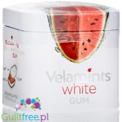 Velamints White Cool Watermelon, trójwarstwowa guma do żucia bez cukru w ozdobnej puszce
