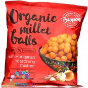 Biopont Hungarian Millet Balls - ekspandowane chrupki jaglane z przyprawa paprykową i czosnkiem