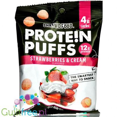 Shrewd Food Savory Protein Puffs, Strawberries & Cream - chrupki białkowe z izolatem białka