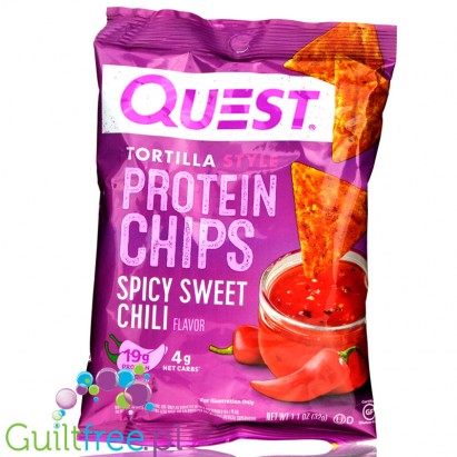 Quest Tortilla Chips, Spicy Sweet Chili - chipsy proteinowe 19g białka