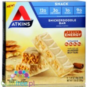 Atkins Snack Bar Snickerdoodle - niskocukrowy baton 12g białka, pudełko x 5 batonów
