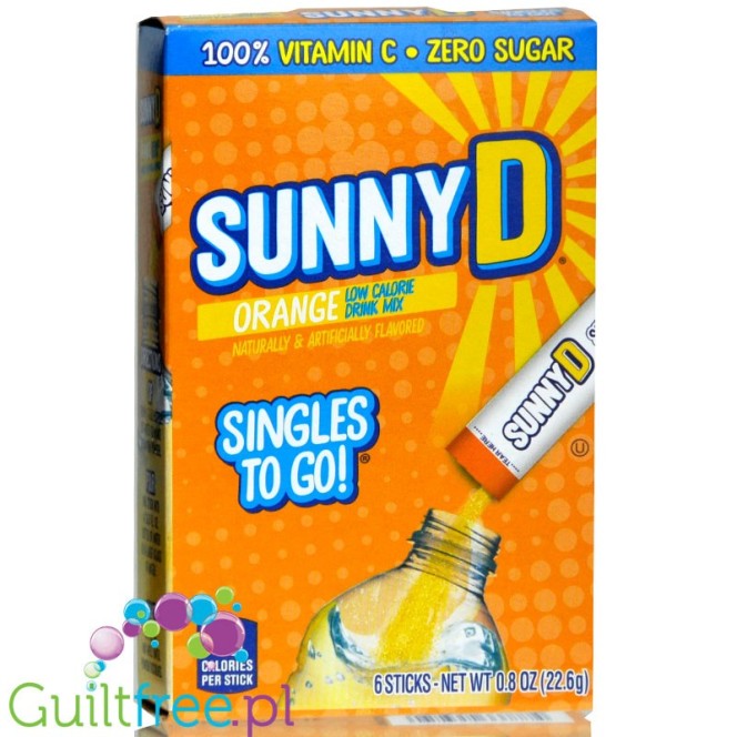 SunnyD Orange Singles to Go - saszetki bez cukru, napój instant, Pomarańcza