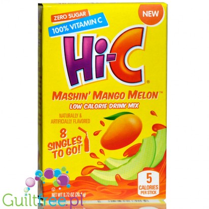 Hi-C Mashin’ Mango Melon Singles To Go - saszetki bez cukru, napój instant