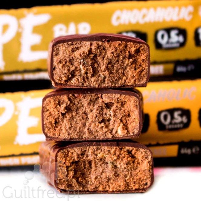 HYPE Bar Chocaholic, Vegan - sugar free chocolate protein bar with cocoa nibs