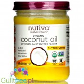 Nutiva Coconut Oil, Organic, Buttery Flavor - bogaty w MCT organiczny mix ghee, oleju awokado i kokosowego