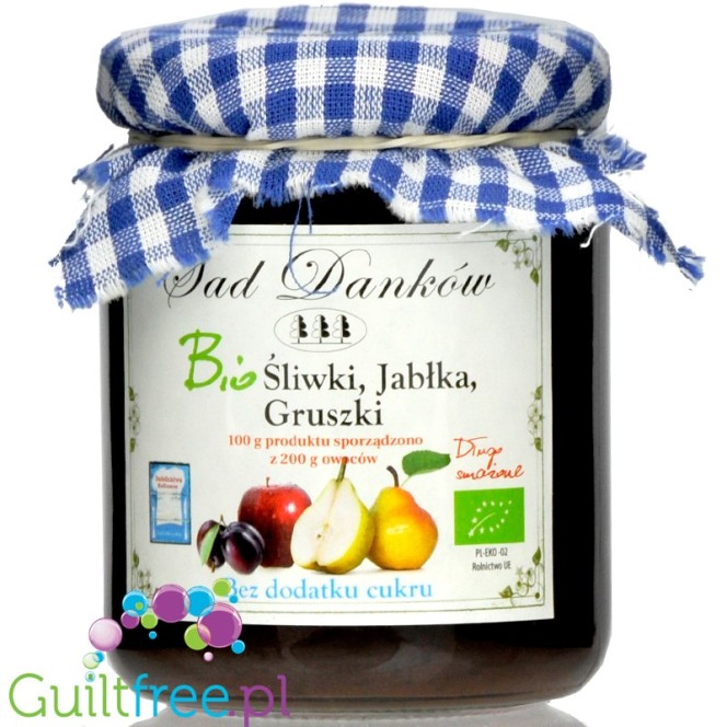 Sad Danków, Śliwka, Jabłko & Gruszka, ekologiczny dżem owocowy bez dodatku cukru