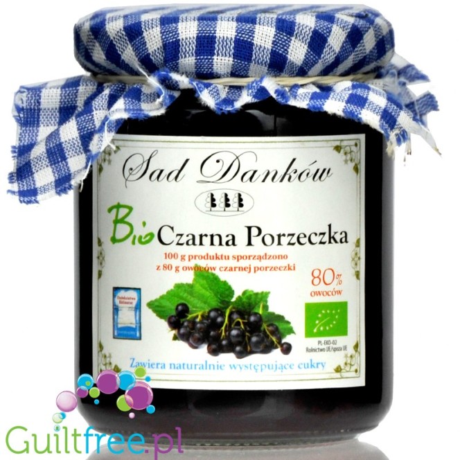 Sad Danków, organic blackcurrant no added sugar fruit spread
