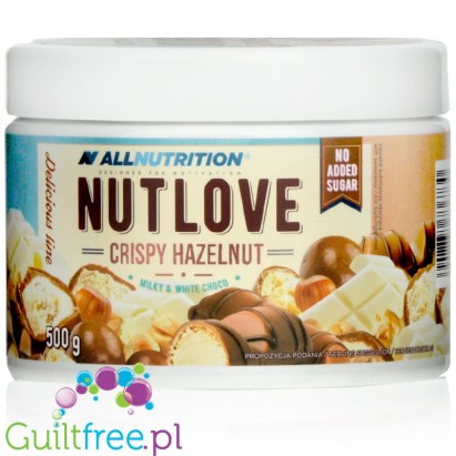 AllNutrition NUTLOVE Crispy Hazelnut - krem mleczno-czekoladowy bez cukru z prażonymi orzechami