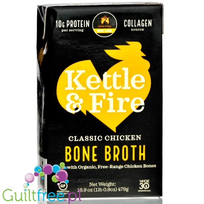 Kettle & Fire Bone Broth, Classic Chicken - organiczny bulion, gotowy wywar drobiowy