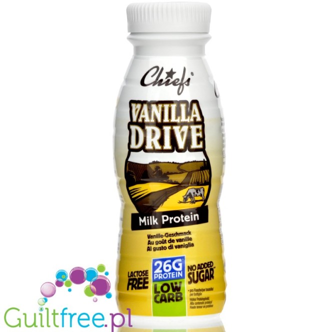 Chiefs Milk Protein Shake Vanilla Drive- shake proteinowy RTD bez laktozy, 26g białka 170kcal