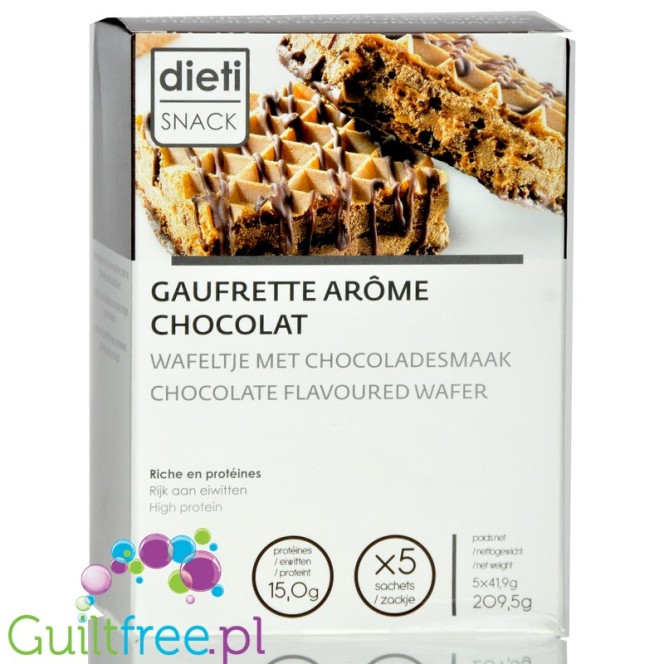 Dieti Snack Wafer Chocolate - proteinowe wafle czekoladowe 15g białka /2 sztuki/